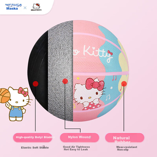 Мяч баскетбольный Mesuca Hello Kitty Size 5 - Фото 4 Мяч баскетбольный Mesuca Hello Kitty Size 5 - изображение 4