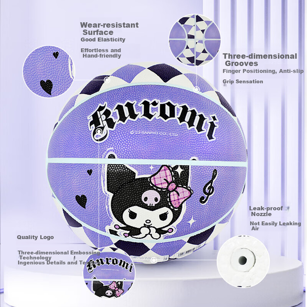 М'яч баскетбольний Mesuca Kuromi Size 7 чорний-рожевий (KAA23354/KU) - Фото 6 М'яч баскетбольний Mesuca Kuromi Size 7 чорний-рожевий (KAA23354/KU) - зображення 6