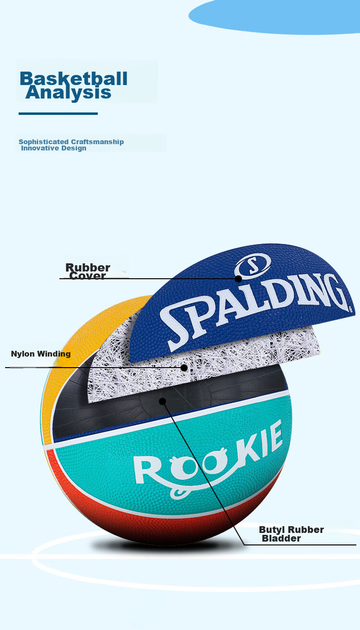 Детский резиновый баскетбольный мяч SPALDING 85-037Y5, размер 5 - изображение 5