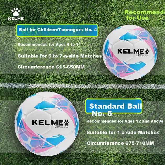 Мяч футбольный KELME Size 5 Розово-голубой - Фото 5 Мяч футбольный KELME Size 5 Розово-голубой - изображение 5
