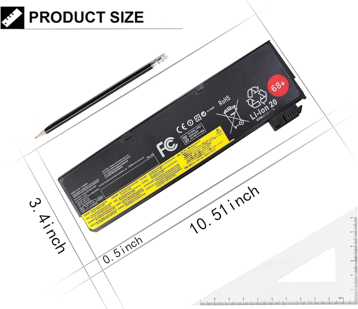 Акумулятор K KYUER 68+ 48 Вт·год для Lenovo ThinkPad X240 X250 X260 X270 T440 T450 T460 T550 T560, 10.8 - зображення 3