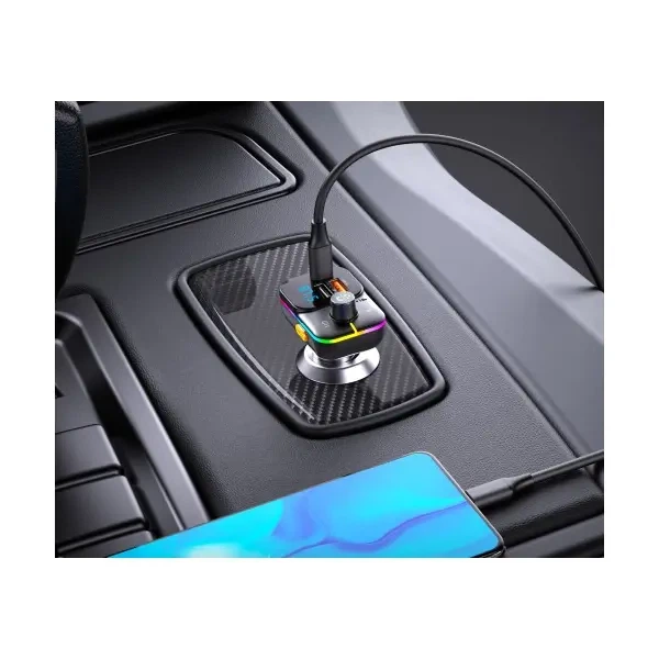 FM модулятор XO BCC09 Smart Bluetooth MP3 з TF Card slot +PD 25W, Чорний - зображення 4
