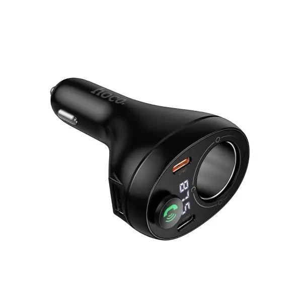 FM модулятор Hoco E88 Star Car Charger, 1xUSB-A, 2xType-C, 35W (2C) cigarette lighter, Чорний - зображення 5