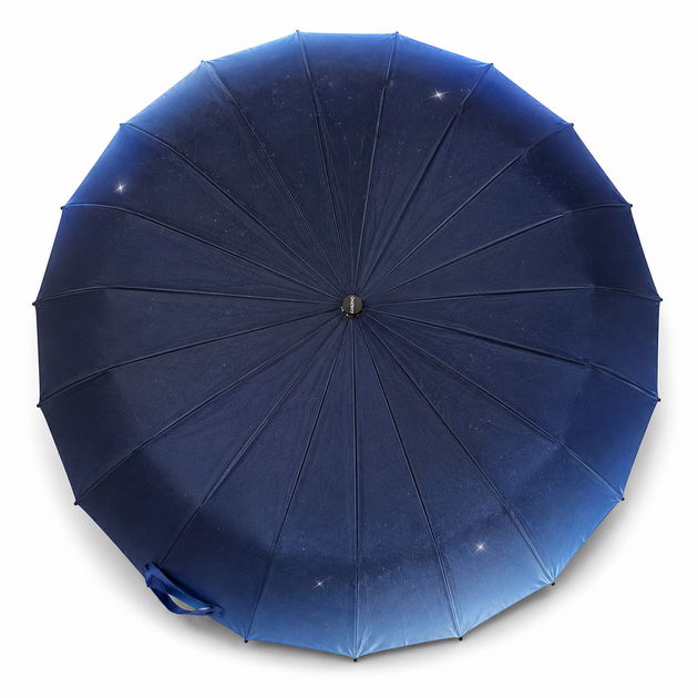 Зонт женский автомат MARIO MR-961-6 Blue Galaxy Синий 16 спиц Сатин - изображение 5
