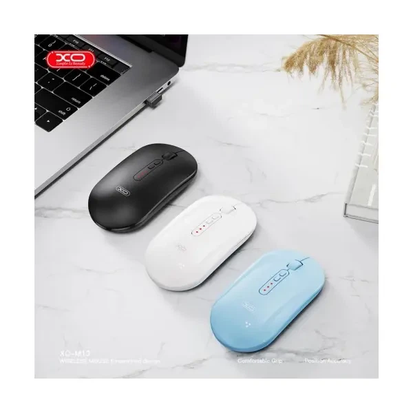 Компютерна мишка XO M13 Tri-mode Bluetooth Wireless Silent Mouse, Білий - Фото 4 Компютерна мишка XO M13 Tri-mode Bluetooth Wireless Silent Mouse, Білий - изображение 4