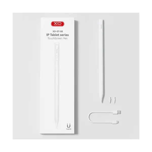 Стілус XO ST-08 Magnetic Capacitive Pen для Ipad Prevents False Contacts, Білий - зображення 2