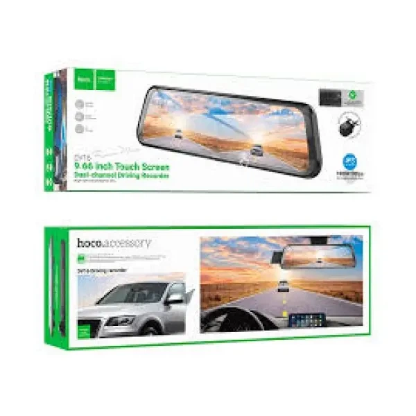 Відеореєстратор автомобільний Hoco DV16 із дзеркалом 9.66 streaming media driving recorder, Чорний - Фото 2 Відеореєстратор автомобільний Hoco DV16 із дзеркалом 9.66 streaming media driving recorder, Чорний - зображення 2