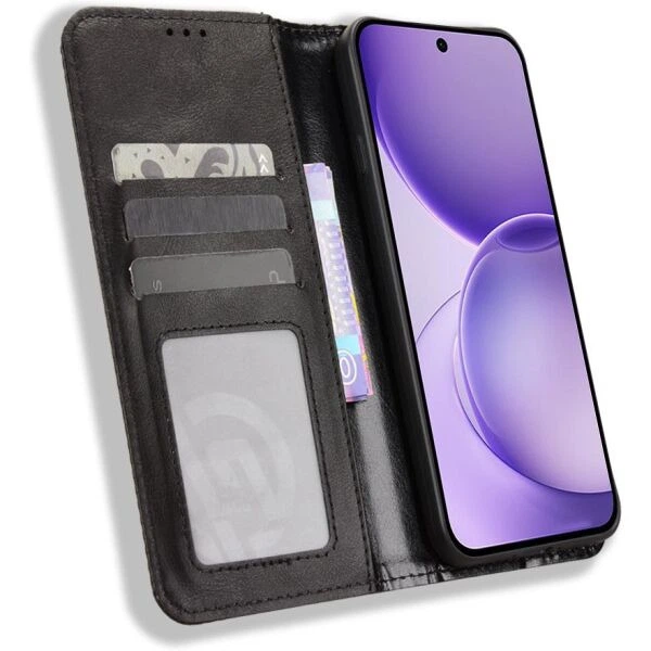 Чехол-книжка Deexe Retro Style для OPPO Reno 16 F/FS - Black - Фото 6 Чехол-книжка Deexe Retro Style для OPPO Reno 16 F/FS - Black - изображение 6