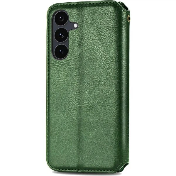 Чехол Deexe Rhombus Wallet для Samsung Galaxy S26 FE - Green - изображение 5