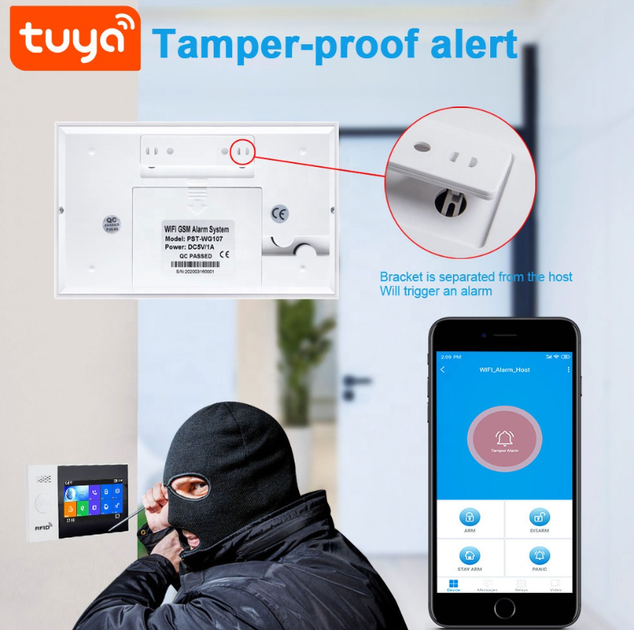 Комплект сигнализации Kerui PST-WG107T Tuya WiFi Домашняя система охранной сигнализации (standart home 7) - изображение 4