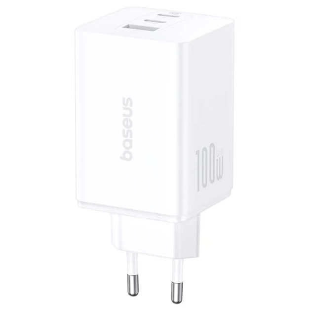 Зарядное устройство Baseus 2xType-C/USB 100W PD GaN White (P10182102213-00) - изображение 5