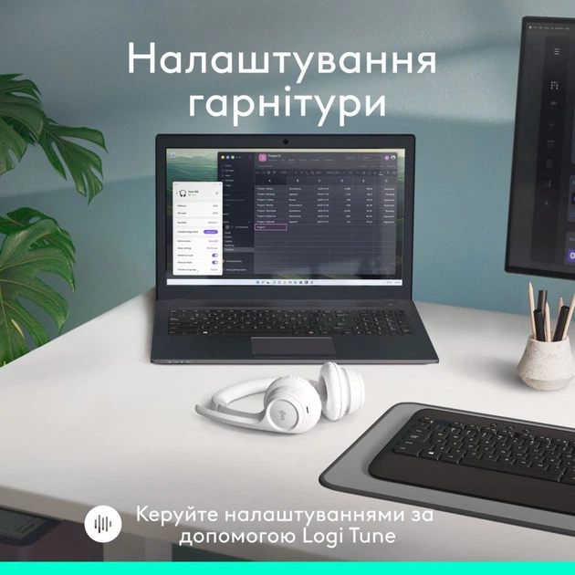 Навушники Logitech Zone 300 Bluetooth Off-White (981-001417) - зображення 9