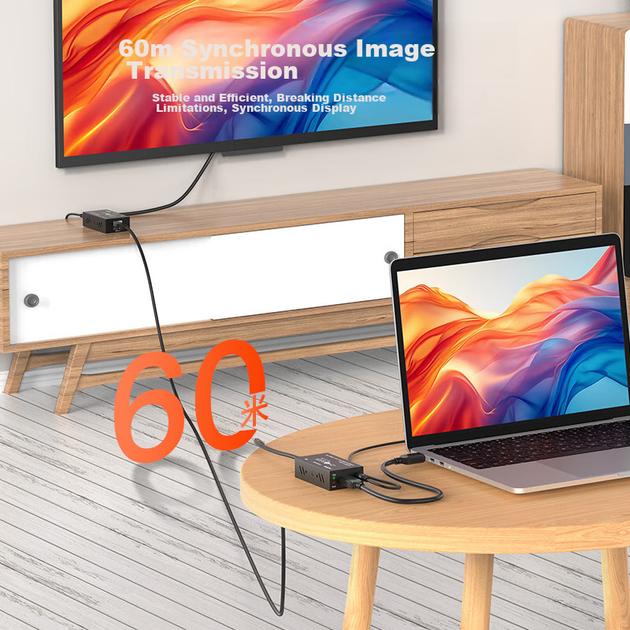 Удлинитель сигнала Choseal QVC01 HDMI-RJ45 к 60 м - изображение 4
