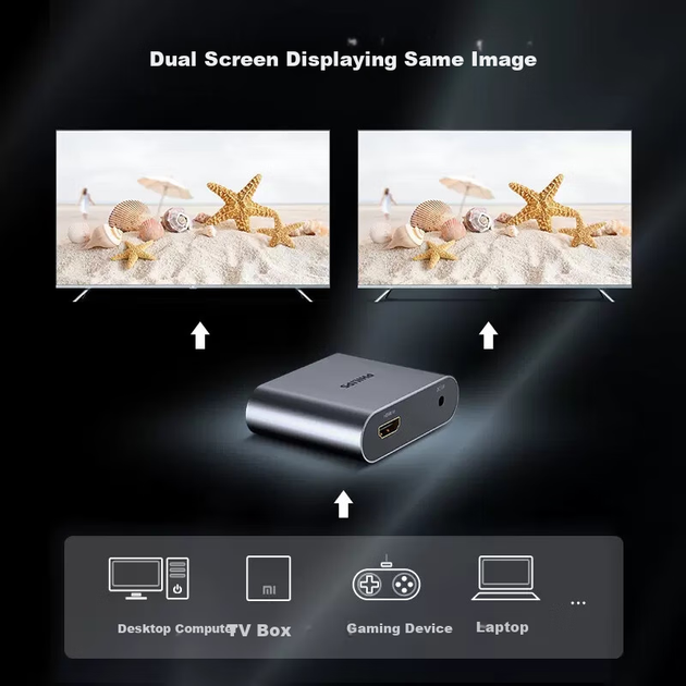 Разветвитель HDMI Philips 4K 1 вход на 2 виходи - изображение 5