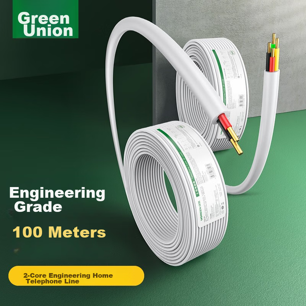 Кабель UGREEN телефонный RJ11 медный, 100 м, 80103 - изображение 7