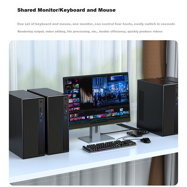 KVM-перемикач Shengwei DHK1204G 4-портовий HDMI-USB 4K/60 Гц Чорний - Фото 6 KVM-перемикач Shengwei DHK1204G 4-портовий HDMI-USB 4K/60 Гц Чорний - зображення 6