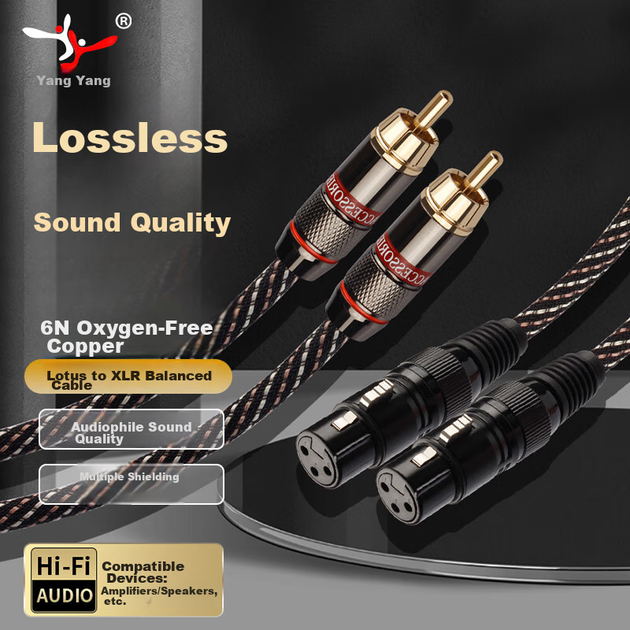 Межблочный кабель Yangyang XLR — 2 × RCA балансный 0.5 м - изображение 5