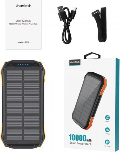 УМБ Choetech 10000mAh Black-Orange (B659-OR) - зображення 4