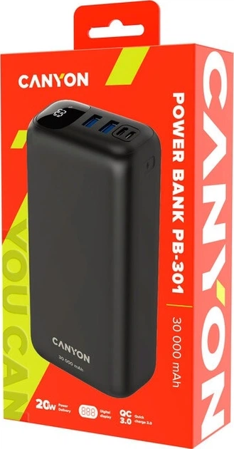 УМБ Canyon 30000 mAh PB-301 Black (CNE-CPB301B) - изображение 9