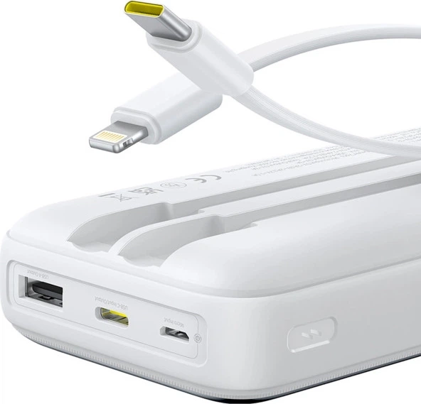 УМБ Baseus Lipow 20000mAh 22.5W White (P10079102213-00) - Фото 6 УМБ Baseus Lipow 20000mAh 22.5W White (P10079102213-00) - зображення 6