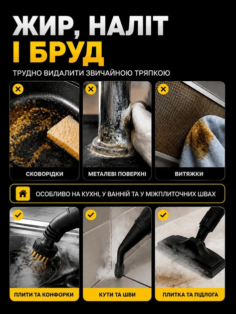 Пароочисник ручний відпарювач для дезінфекції парогенератор портативний потужний з насадками для прибирання чищення та стерилізації поверхонь - зображення 10