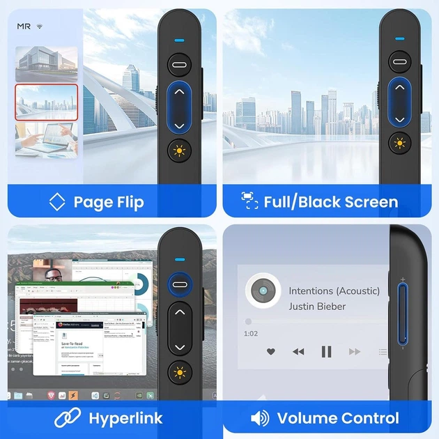Беспроводной презентер AutoYet DSIT0011 для PowerPoint с лазерной указкой, Type-C, 60 м - Фото 2 Беспроводной презентер AutoYet DSIT0011 для PowerPoint с лазерной указкой, Type-C, 60 м - изображение 2