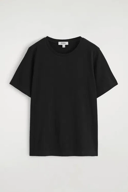 Футболка жіноча COS crew-neck cotton t-shirt 1277143007 S Чорний - Фото 4 Футболка жіноча COS crew-neck cotton t-shirt 1277143007 S Чорний - изображение 4
