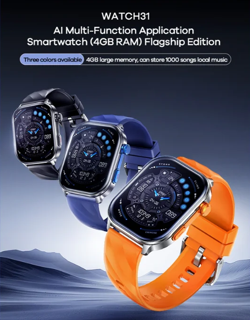 Смарт-годинник REMAX AI WATCH 31 (4GB RAM) 51mm. 400 mAh. IP68 Blue (6954851259770) - зображення 3