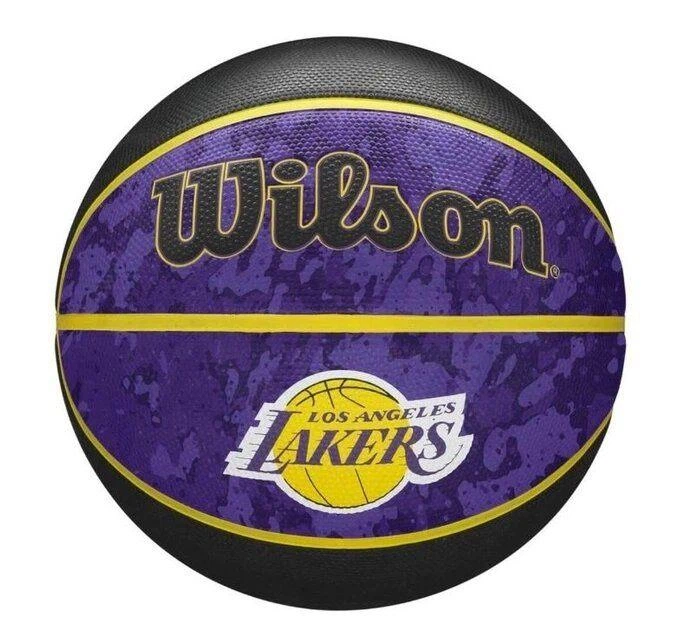 Мяч баскетбольный в подарочной коробке + насос Wilson NBA TEAM TIEDYE BSKT LA LAKERS size 7 WZ4007803XP (Оriгинал) - изображение 2