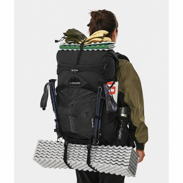 Рюкзак туристический Naturehike Helium CNK2450XB016 40 л L нейлон Черный (6976507666619) - изображение 5