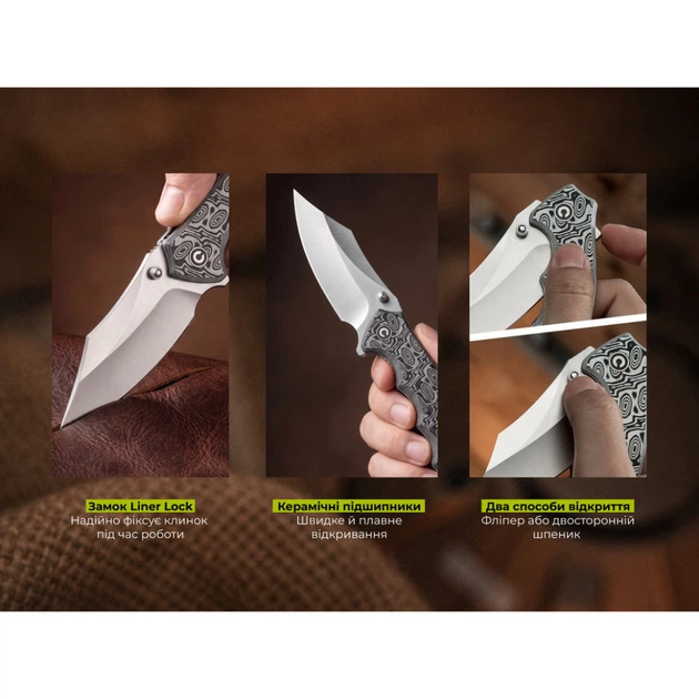 Ніж складаний Civivi Pentad Чорний/білий 8.8 см Nitro-V Micarta - изображение 14
