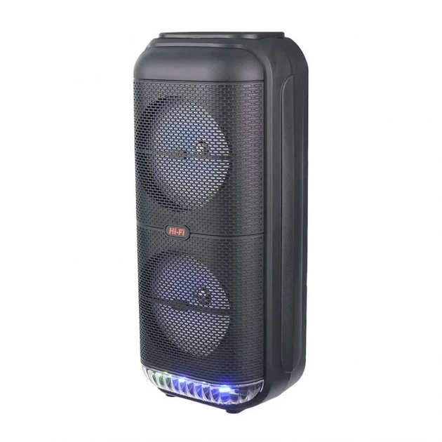 Портативная колонка Bluetooth 9W пластик 165 мм Черная с караоке и подсветкой - Фото 1 Портативная колонка Bluetooth 9W пластик 165 мм Черная с караоке и подсветкой - изображение 1