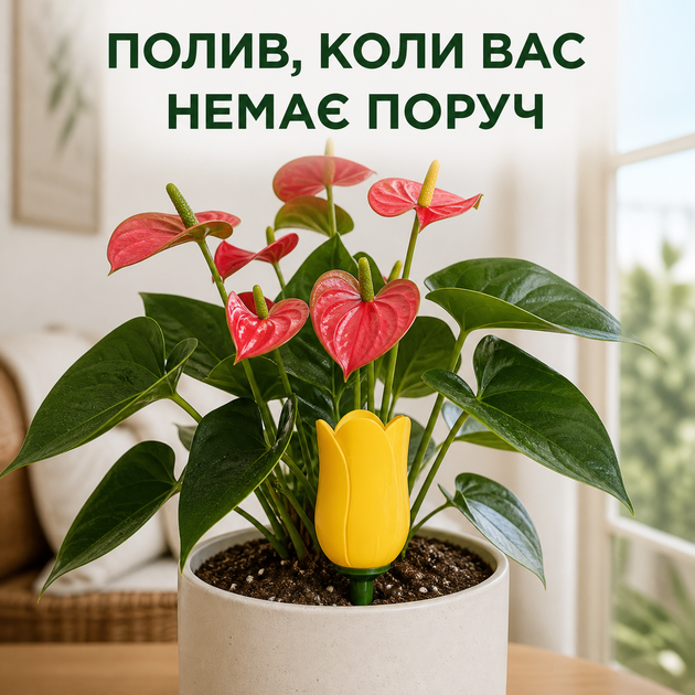 Автополив для комнатных растений Набор 3 шт 80-220 мл, капельный полив вазонов под корень - Фото 5 Автополив для комнатных растений Набор 3 шт 80-220 мл, капельный полив вазонов под корень - изображение 5