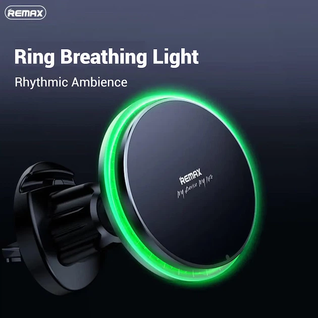 Автотримач для телефона з БЗП REMAX MagSafe Magnetic 15W Wireless Charging Car Mount RM-C01 Black (6954851236337) - Фото 3 Автотримач для телефона з БЗП REMAX MagSafe Magnetic 15W Wireless Charging Car Mount RM-C01 Black (6954851236337) - изображение 3