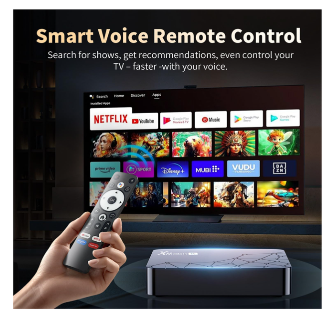 Android TV Box X14 MINI Android 14.0 2/16GB, RK3518 Quad-Core, 4K Ultra HD, Wi-Fi 2.4/5GHz, Bluetooth 5.0, HDMI 2.0 - зображення 5