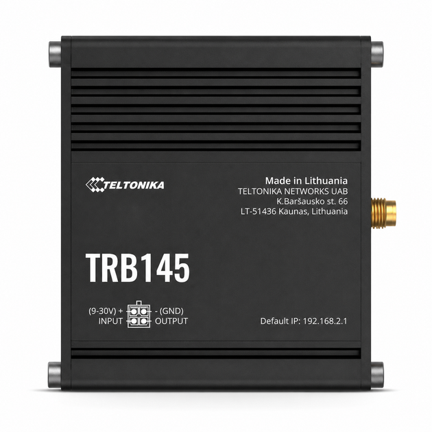 Промышленный маршрутизатор Teltonika TRB145 с LTE RS485 9 – 30В Черный - Фото 2 Промышленный маршрутизатор Teltonika TRB145 с LTE RS485 9 – 30В Черный - изображение 2