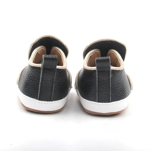 Дитячі кросівки BottiLion Casual Shoes з натуральноі шкіри на липучці , антиковзна підошва, внутрішня устілка 12,5 см ( 1,5-2 роки) , чорно-білі з золотистим кантом - Фото 3 Дитячі кросівки BottiLion Casual Shoes з натуральноі шкіри на липучці , антиковзна підошва, внутрішня устілка 12,5 см ( 1,5-2 роки) , чорно-білі з золотистим кантом - изображение 3