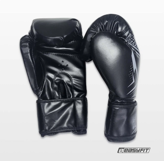 Боксерські рукавички EasyFit PowerPunch 6 унцій (6 oz) Чорні (56003845) - зображення 2