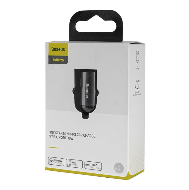 Автомобільний зарядний пристрій Baseus Tiny Star Mini PPS Car Charge Type-C Port 30W Gray - Фото 1 Автомобільний зарядний пристрій Baseus Tiny Star Mini PPS Car Charge Type-C Port 30W Gray - зображення 1