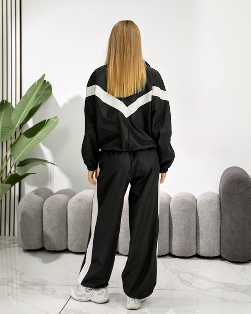 Жіночий костюм з контрастними вставками (кофта+штани) Uaclothes M-L Чорний (like39304-197411375) - зображення 7