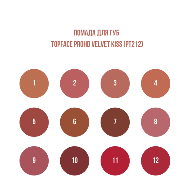 Помада для губ рідка матова topface PROHD Velvet Kiss (PT212), 3 г, 009 Dusty Bloom Холодна рожева - зображення 6
