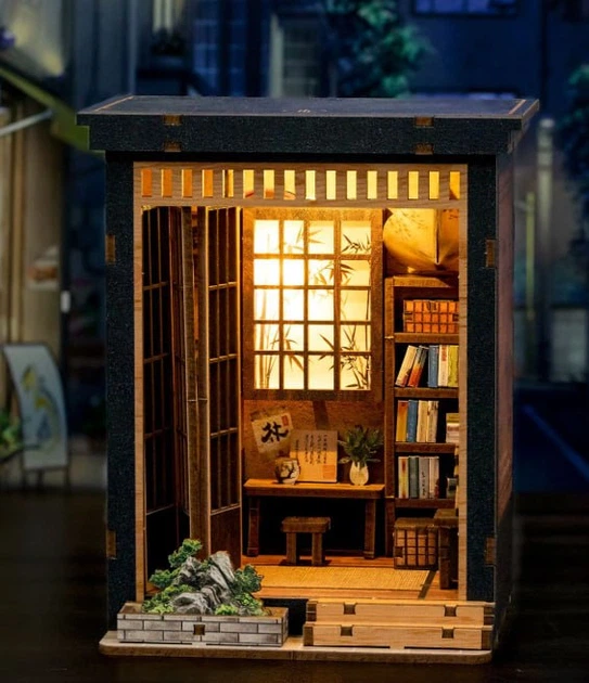 Румбокс Японський книжковий куточок Serena Garden Melody DIY Miniature House Kit Інтер'єрний конструктор XW-02 - изображение 2