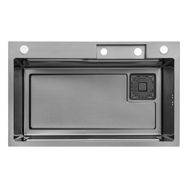 Кухонна мийка Kroner KRP Schwarze — SET7546HM PVD (3.0/0.7 мм) - зображення 6