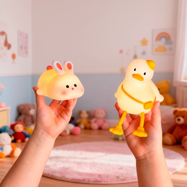 Нічник силіконовий Hoco HX16 Rabbit, кролик - Фото 4 Нічник силіконовий Hoco HX16 Rabbit, кролик - зображення 4