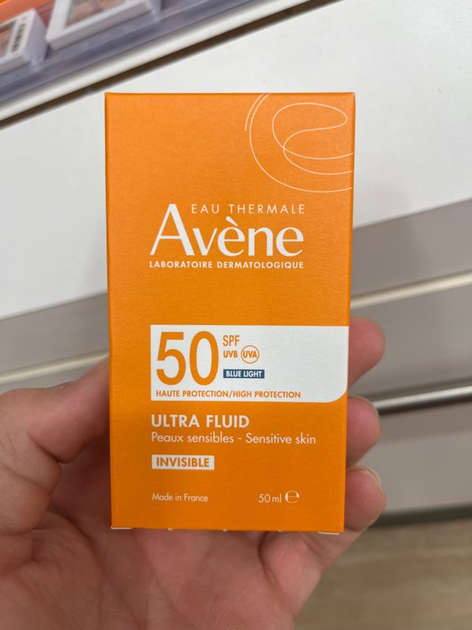 Невидимый солнцезащитный флюид для чувствительной кожи лица Eau Thermale Avène Ultra Fluid Invisible SPF 50+ флакон 50 мл - изображение 8