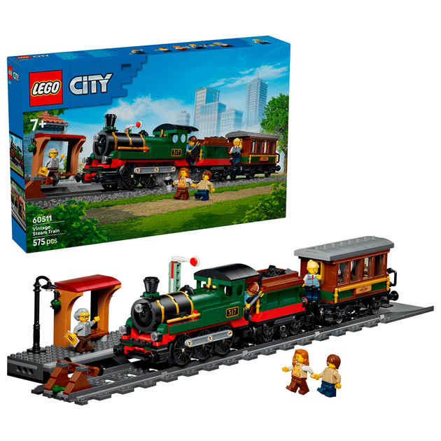 Конструктор LEGO City Старовинний паровоз 575 деталей (60511-) - зображення 3