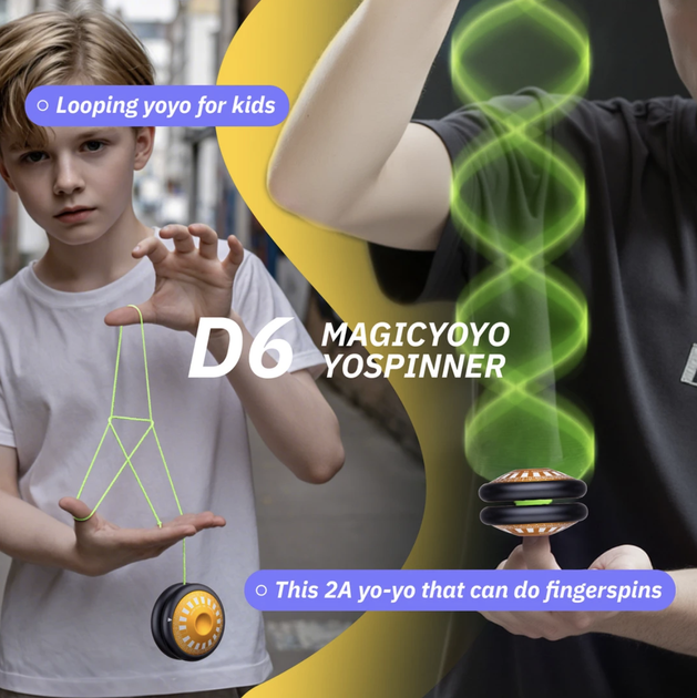 Йойо Magicyoyo D6 YOSPINNER Черный (синий caps) - изображение 3