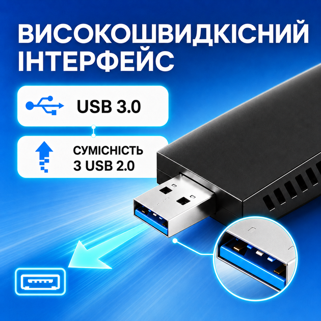 Wi-Fi адаптер Двухдиапазонный USB Wi-Fi адаптер 2.4/5GHz 1300 Mbps + BT5.0 адаптер Wireless Lan Card 11ac Black Pavlysh UWA-2 - Фото 3 Wi-Fi адаптер Двухдиапазонный USB Wi-Fi адаптер 2.4/5GHz 1300 Mbps + BT5.0 адаптер Wireless Lan Card 11ac Black Pavlysh UWA-2 - изображение 3
