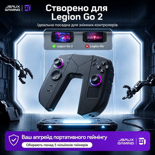 Оригинальный зарядный грип JSAUX JoyVerse GP0512 для Lenovo Legion Go 2, объединитель двух TrueStrike контроллеров - Фото 7 Оригинальный зарядный грип JSAUX JoyVerse GP0512 для Lenovo Legion Go 2, объединитель двух TrueStrike контроллеров - изображение 7