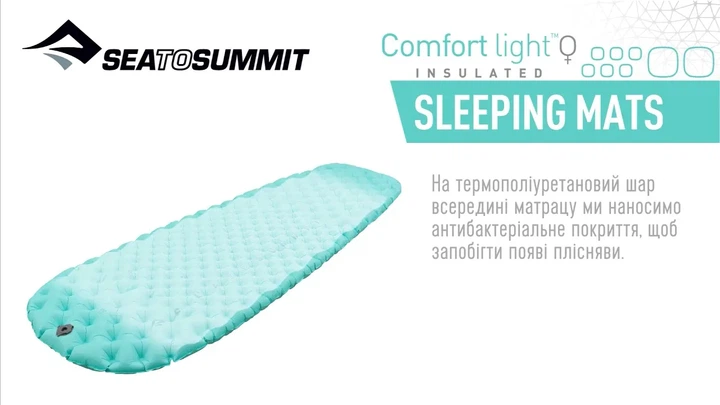 Туристический коврик надувной Sea to Summit Comfort Light Insulated Womens Regular Caribbean (100022507) - изображение 7